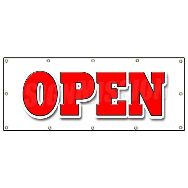 Signmission OPEN BANNER SIGN grand opening new store for business shop sale retail B-120 Open - main